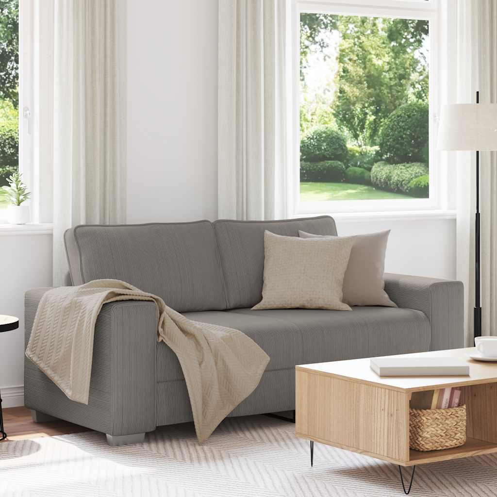 Divano Divanetto Grigio Chiaro 180x77x82cm Tessuto di Velluto a Coste | homemem39