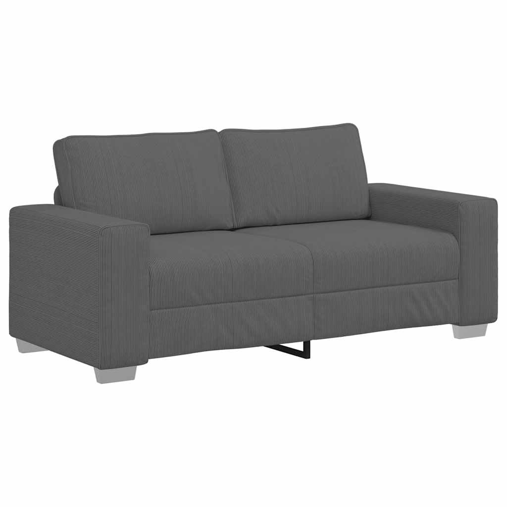 Divano Divanetto Grigio Scuro 180x77x82 cm Tessuto di Velluto a Coste | homemem39