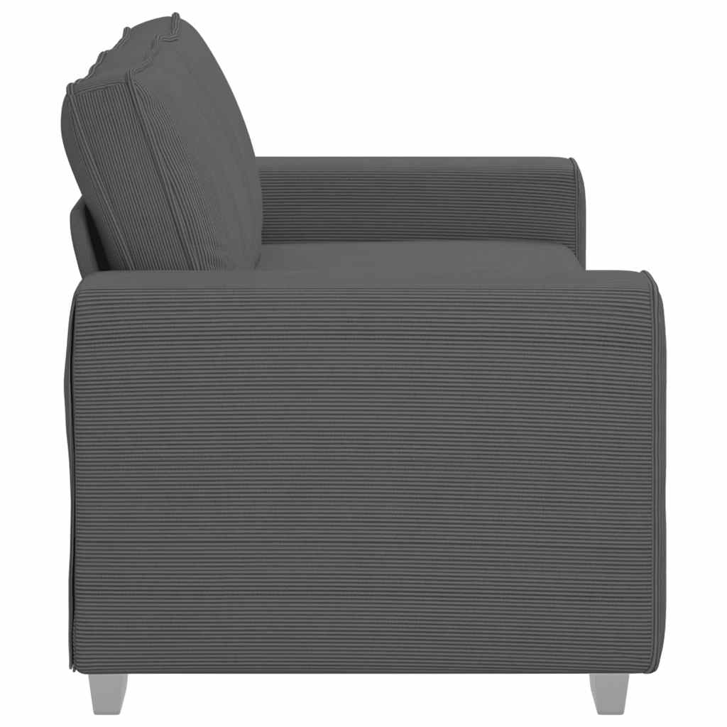 Divano Divanetto Grigio Scuro 180x77x82 cm Tessuto di Velluto a Coste | homemem39