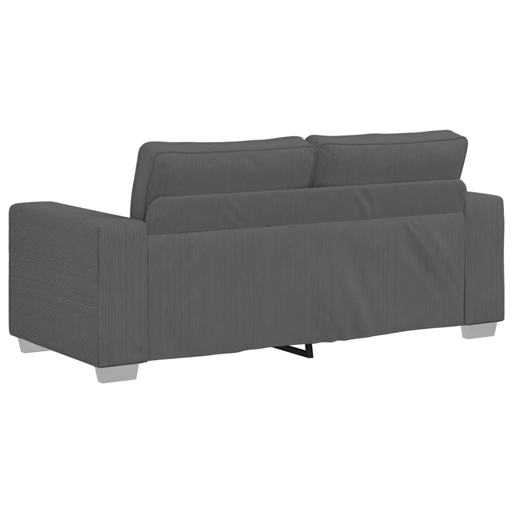 Divano Divanetto Grigio Scuro 180x77x82 cm Tessuto di Velluto a Coste | homemem39