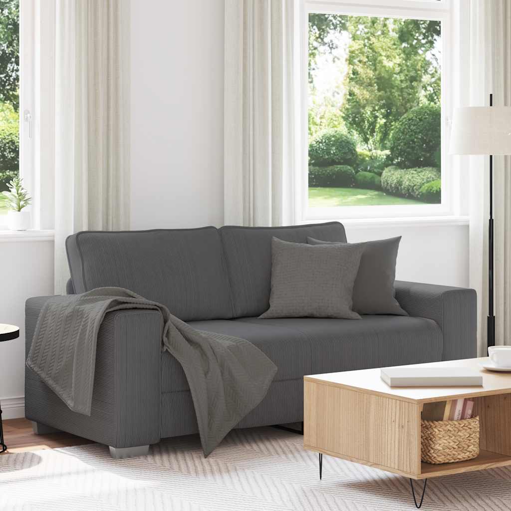 Divano Divanetto Grigio Scuro 180x77x82 cm Tessuto di Velluto a Coste | homemem39