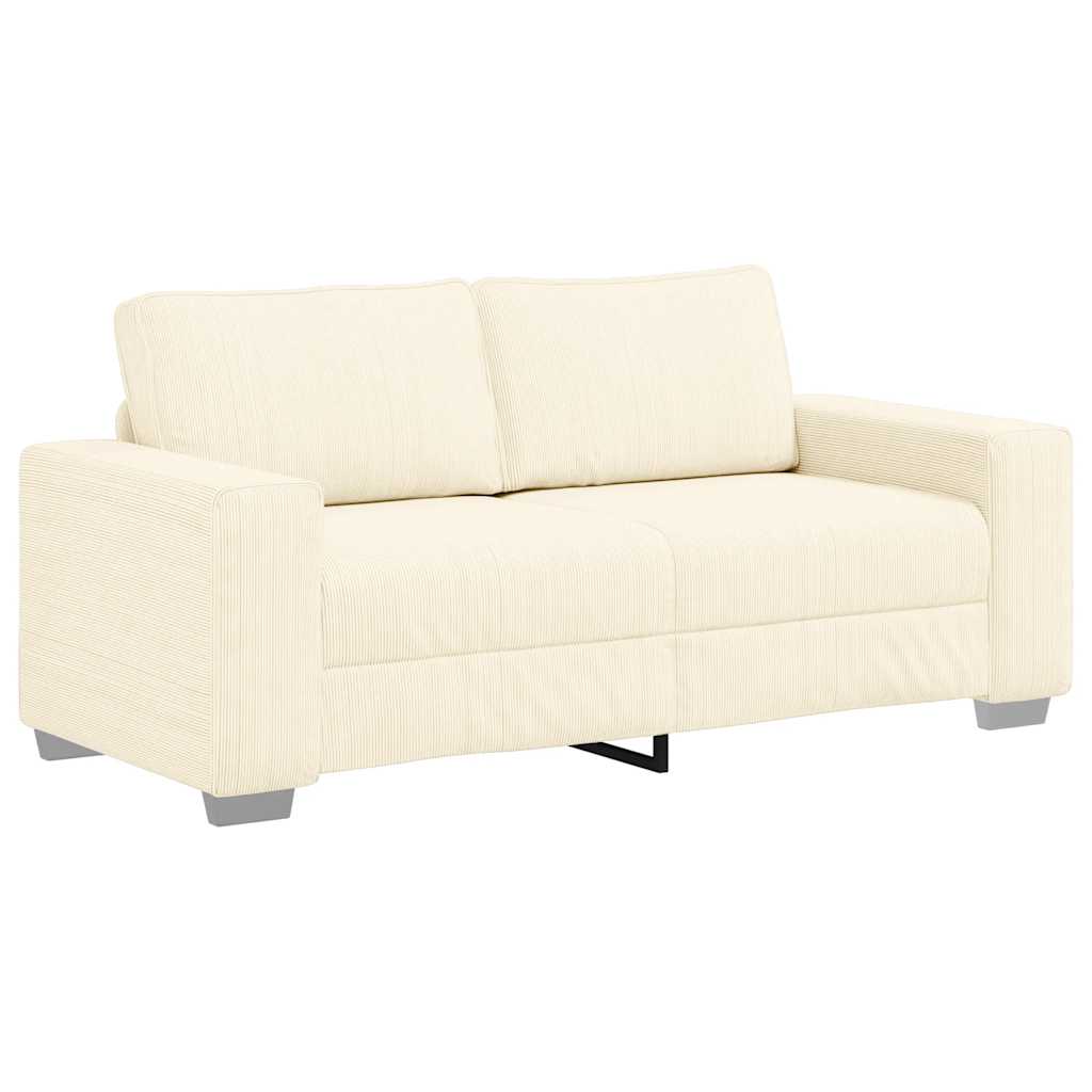 Divano Divanetto Crema 180x77x82 cm Tessuto di Velluto a Coste | homemem39