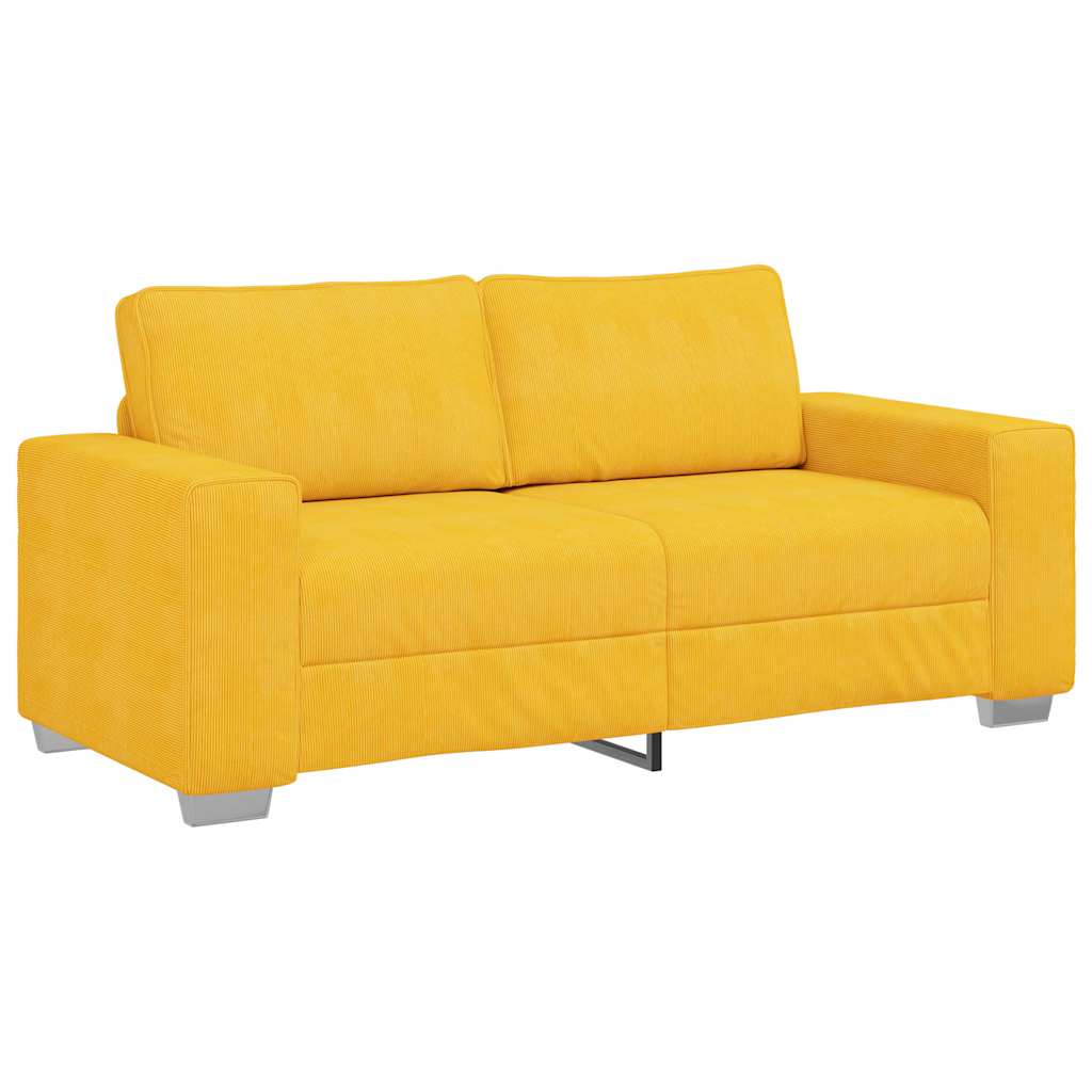 Divano Divanetto Giallo Chiaro 180x77x82cm Tessuto di Velluto a Coste | homemem39