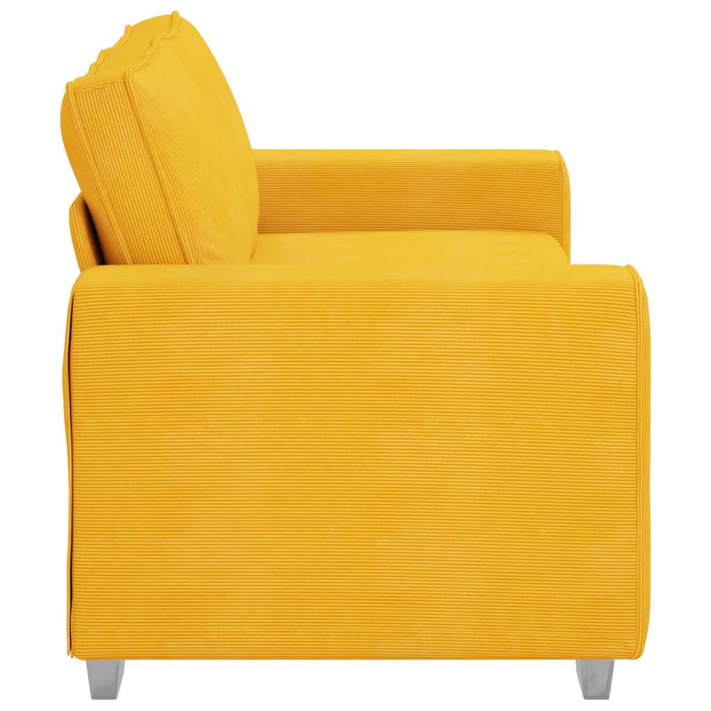 Divano Divanetto Giallo Chiaro 180x77x82cm Tessuto di Velluto a Coste | homemem39