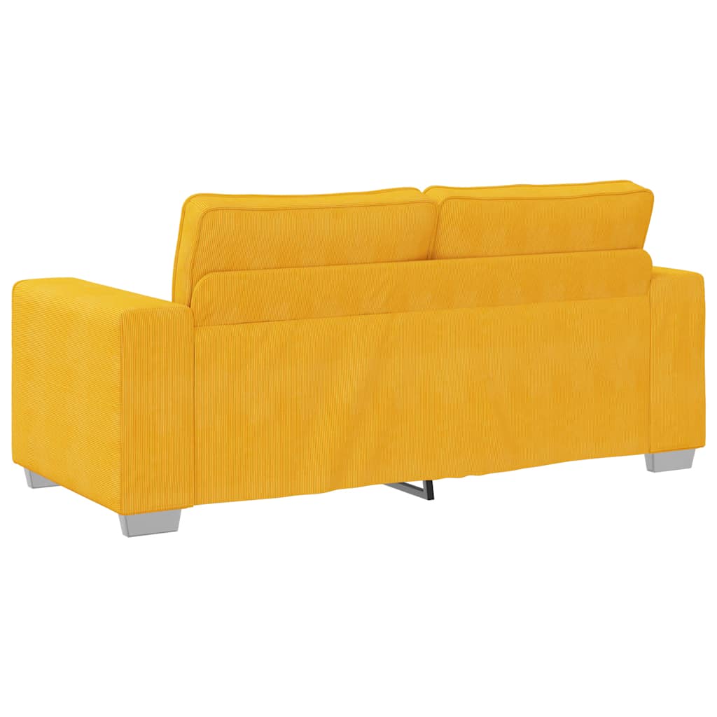 Divano Divanetto Giallo Chiaro 180x77x82cm Tessuto di Velluto a Coste | homemem39