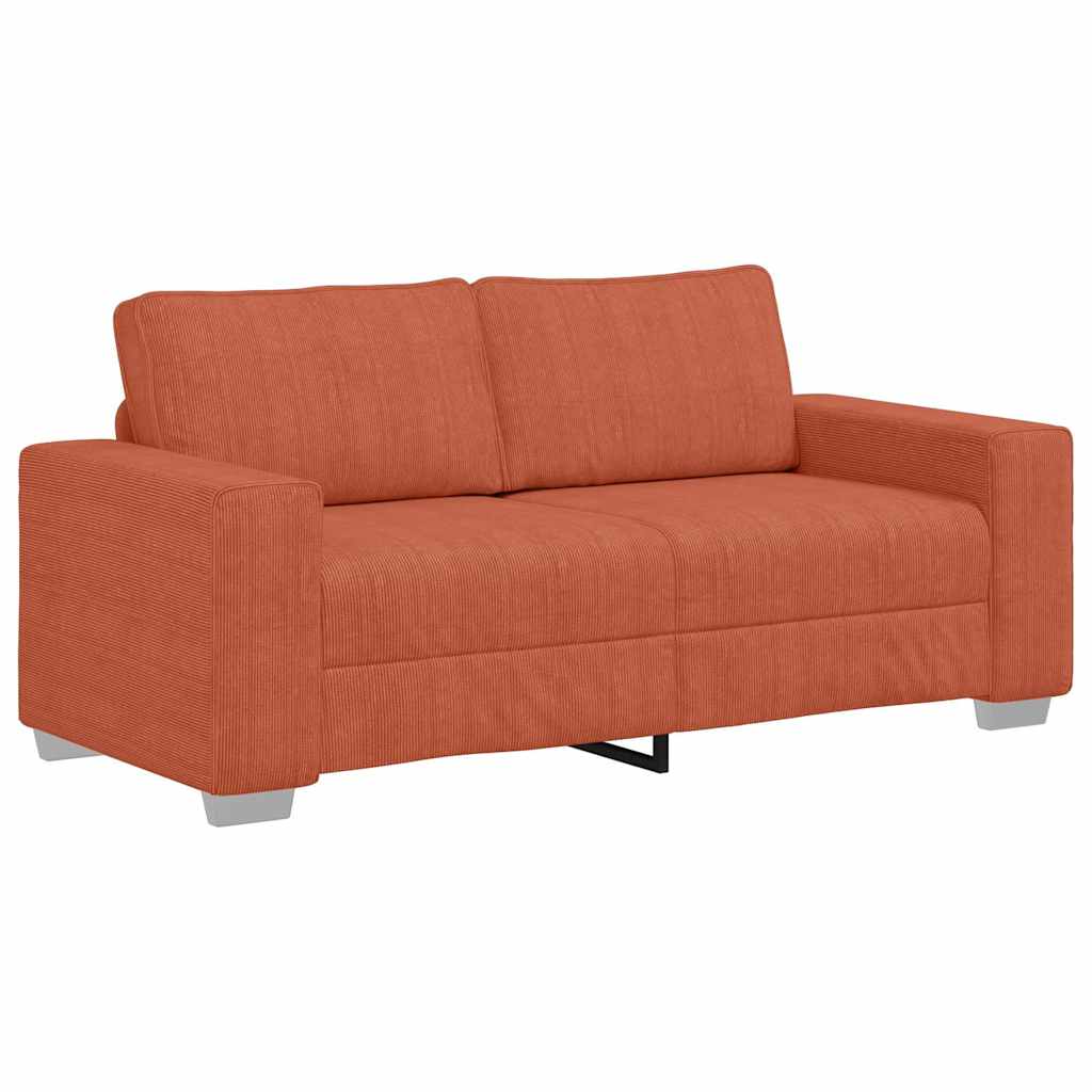 Divano Divanetto Rosso Arancione 180x77x82 cm Tessuto Velluto a Coste | homemem39