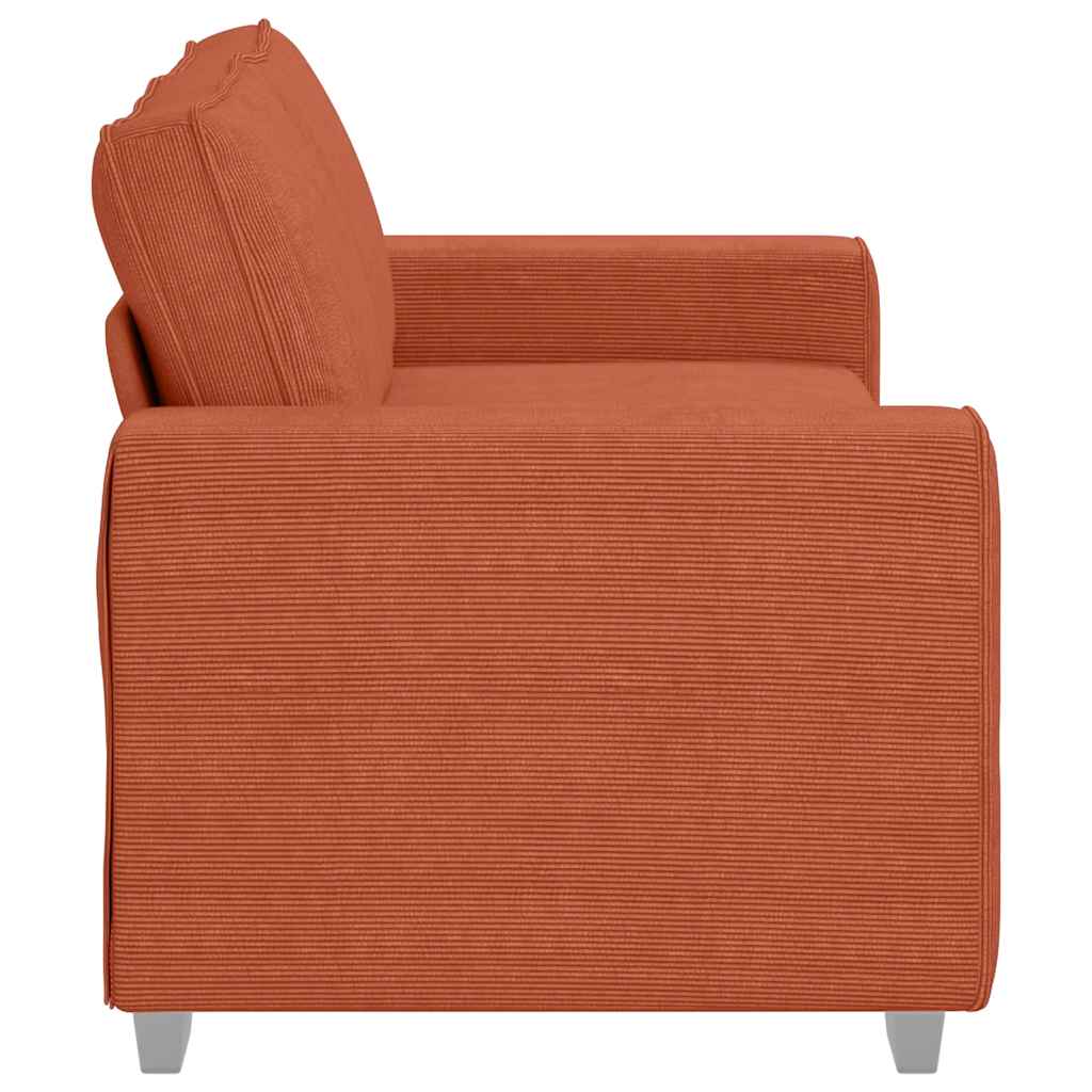 Divano Divanetto Rosso Arancione 180x77x82 cm Tessuto Velluto a Coste | homemem39