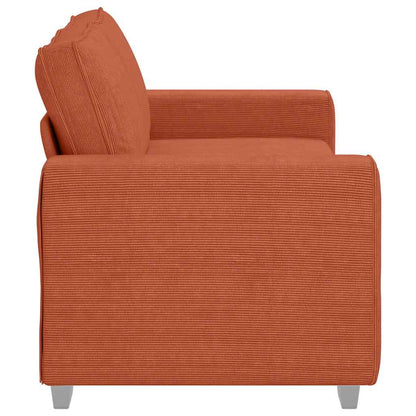 Divano Divanetto Rosso Arancione 180x77x82 cm Tessuto Velluto a Coste | homemem39