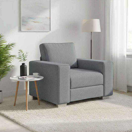 Poltrona Sofa Grigio chiaro 100 cm Tessuto | homemem39