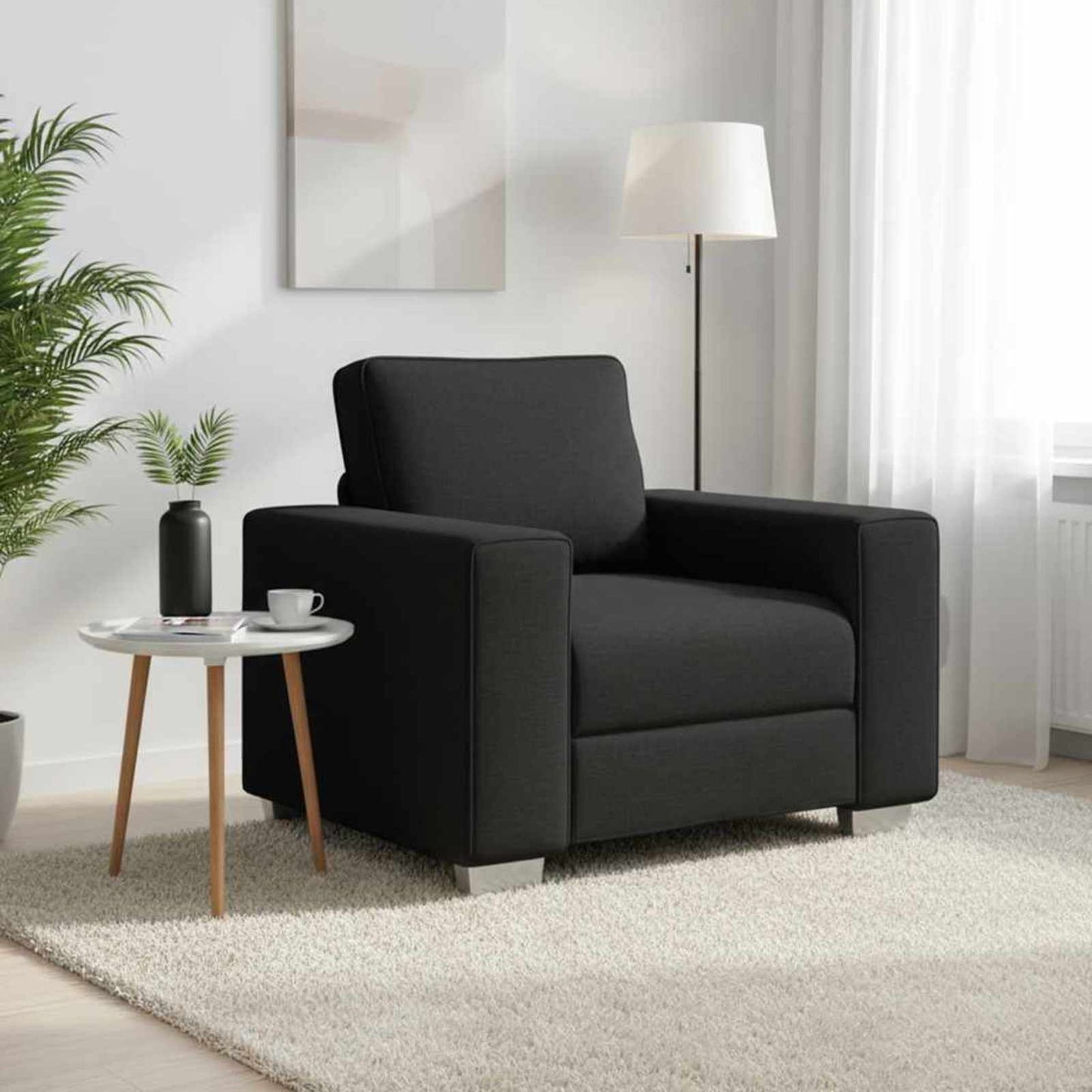 Poltrona Sofa Nero 100 cm Tessuto