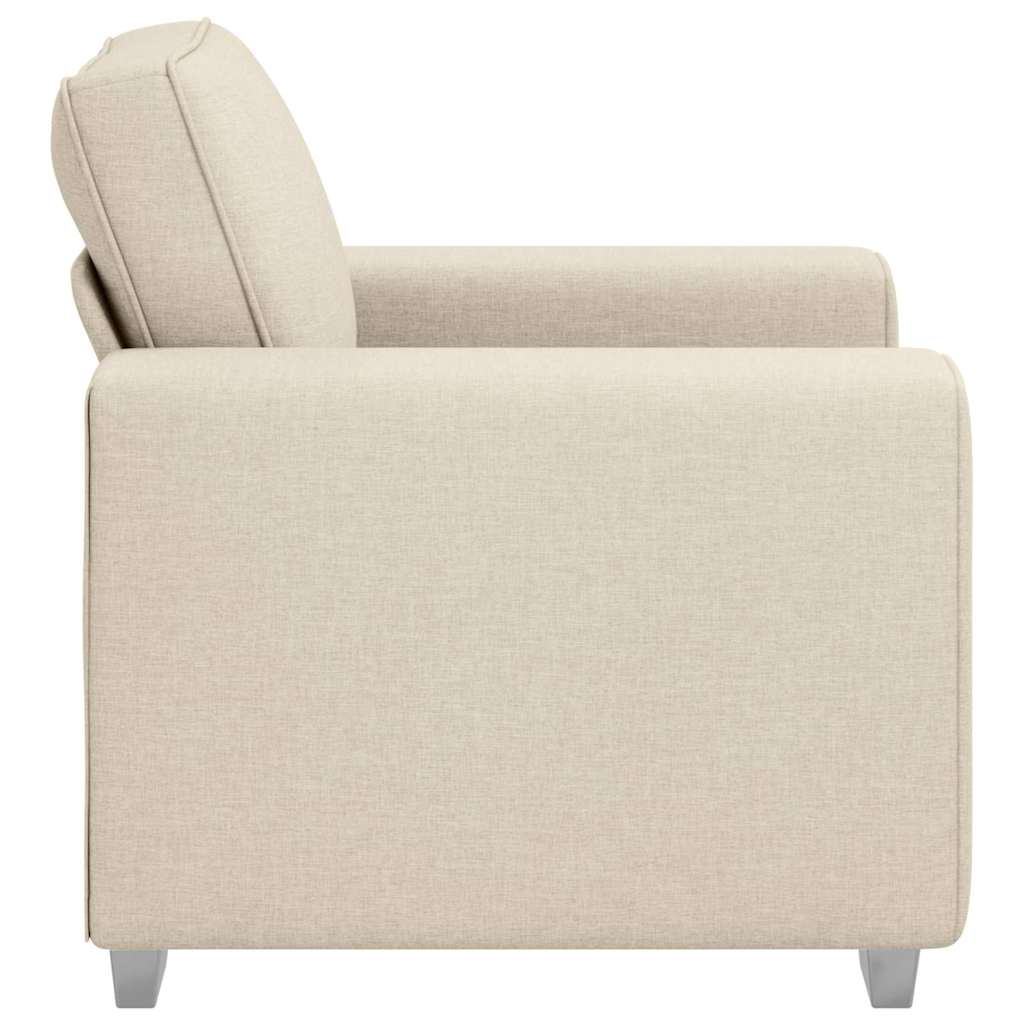 Poltrona Sofa Beige 100 cm Tessuto misto lino