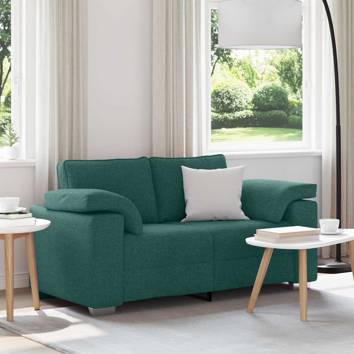 Divano a due posti Verde Scuro 160 cm Tessuto | homemem39