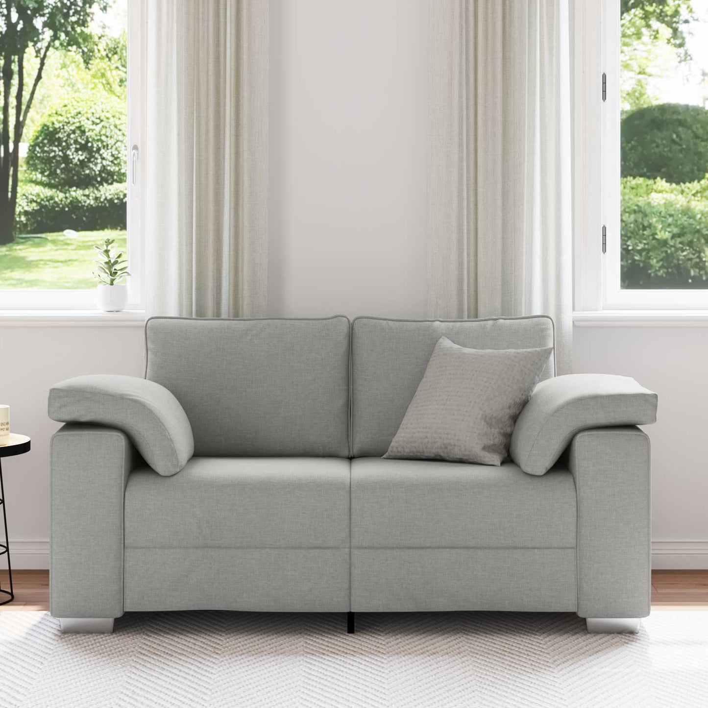 Divano a due posti Grigio Nuvola 160 cm Tessuto | homemem39