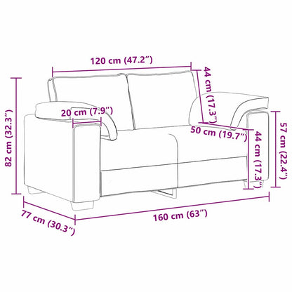 Divano a due posti Grigio Nuvola 160 cm Tessuto | homemem39