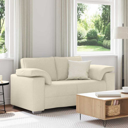 Divano a 2 Posti Beige 160 cm Tessuto misto lino