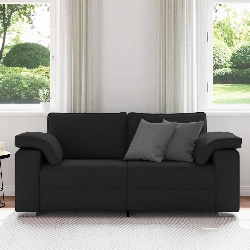 Divano con cuscino Nero 180 x 77 x 82 cm Tessuto - homemem39