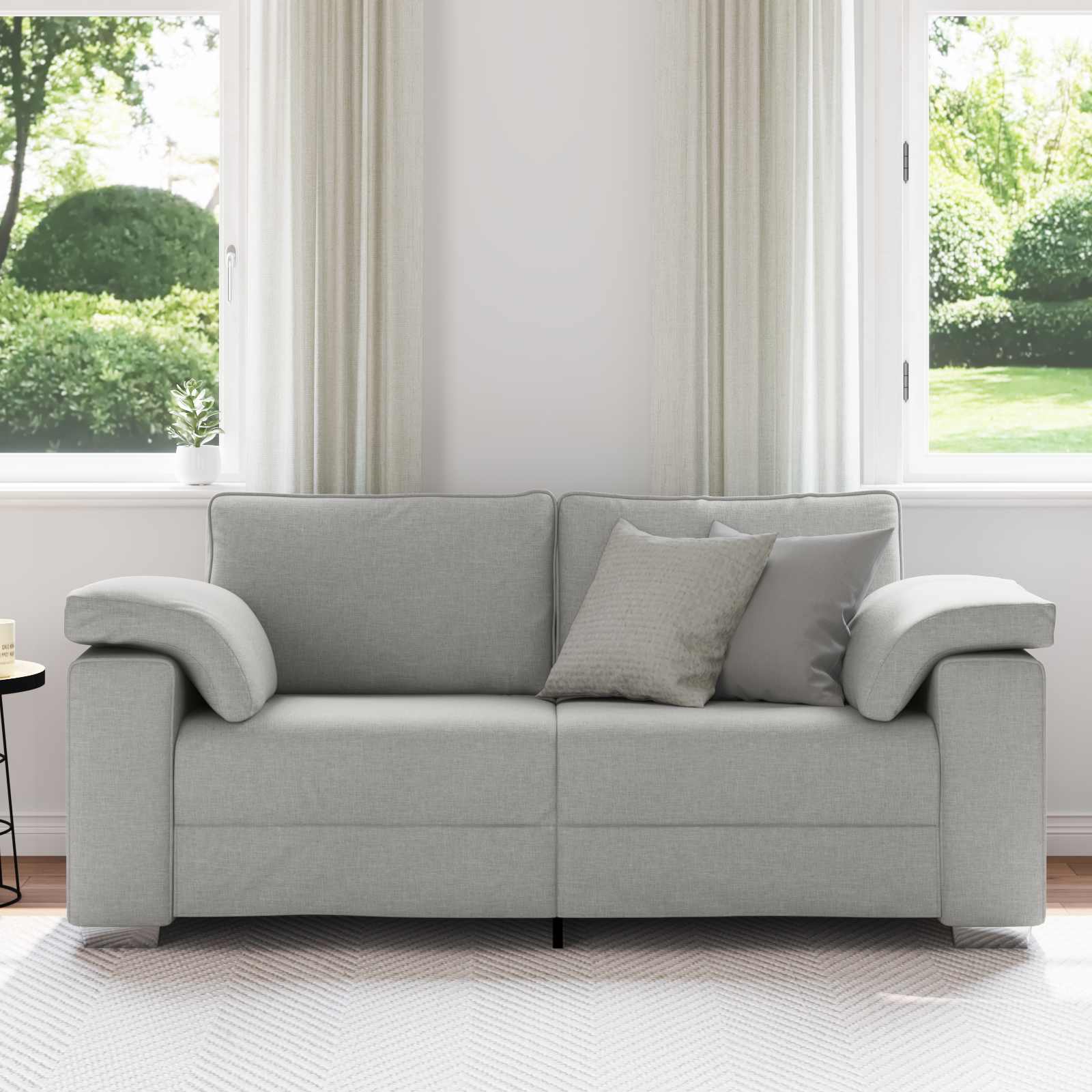 Divano a due posti Grigio Nuvola 180 cm Tessuto | homemem39