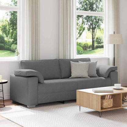 Divano 3-Persone Grigio scuro 220 cm Tessuto | homemem39
