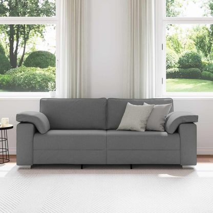 Divano 3-Persone Grigio scuro 220 cm Tessuto