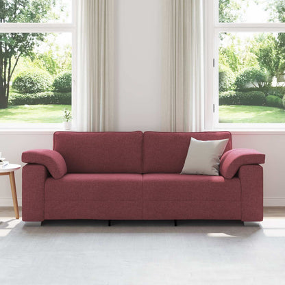 Divano 3-Persone Rosso Vino 220 cm Tessuto