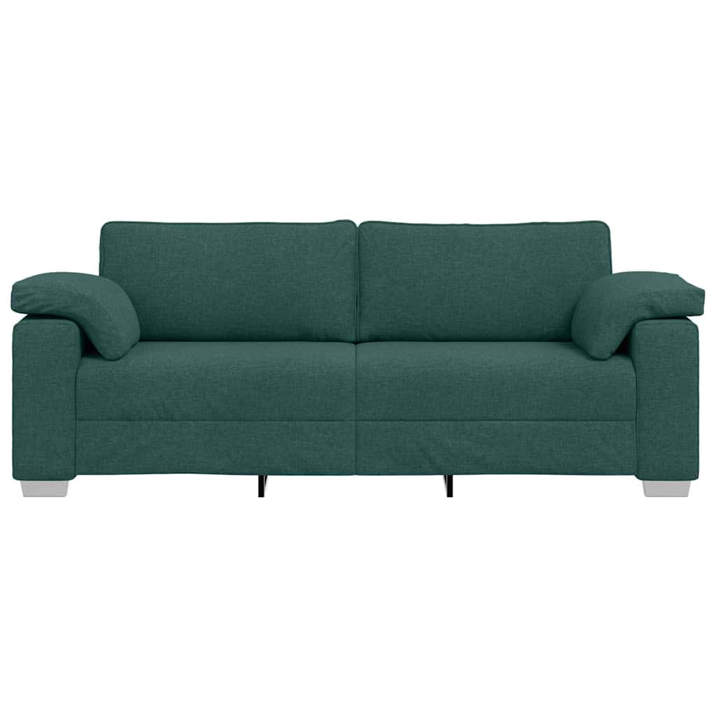 Divano 3-Persone Verde Scuro 220 cm Tessuto