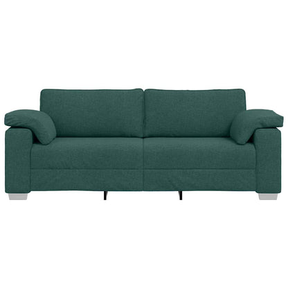 Divano 3-Persone Verde Scuro 220 cm Tessuto