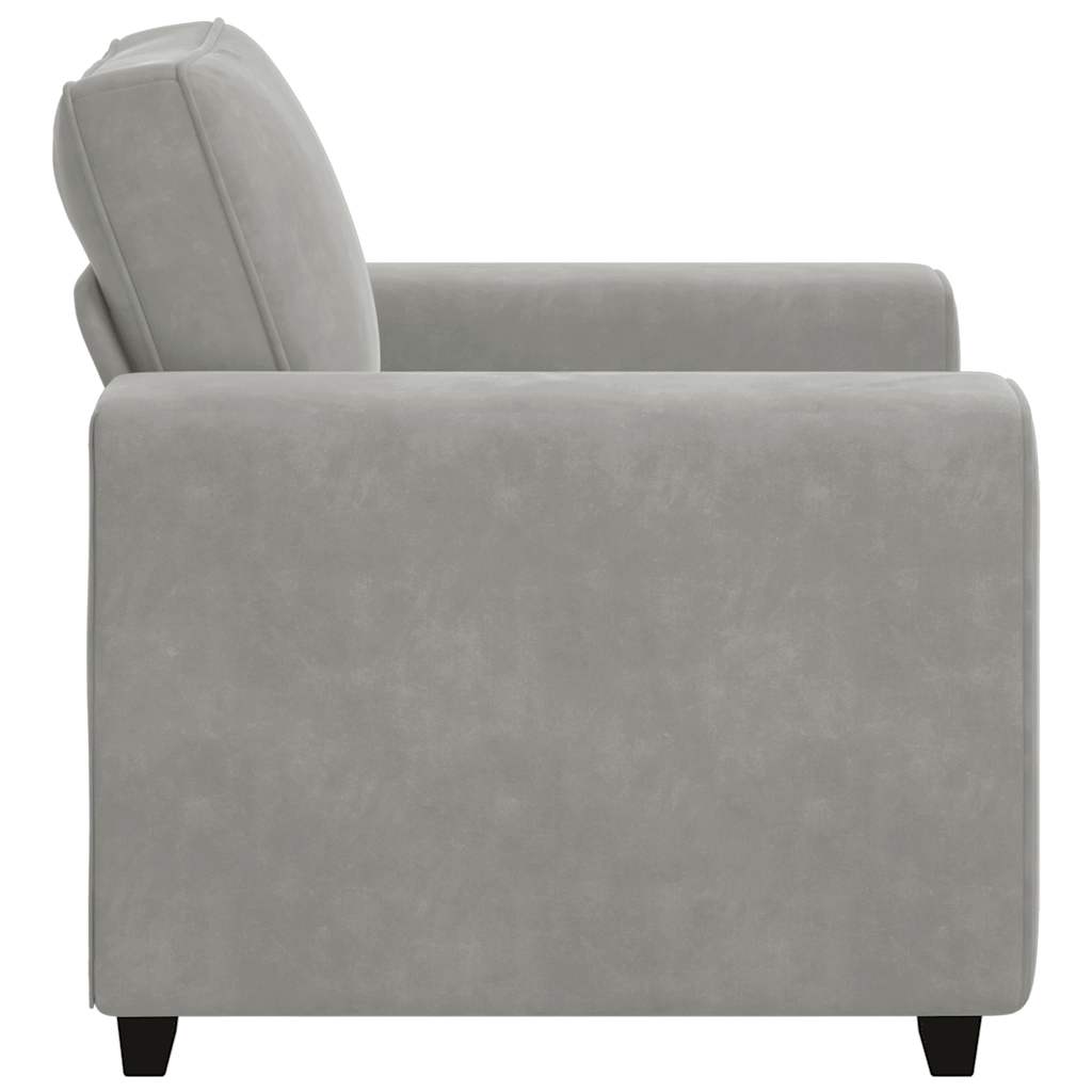 Divano Sedia Grigio Chiaro 100x77x82 cm Velluto
