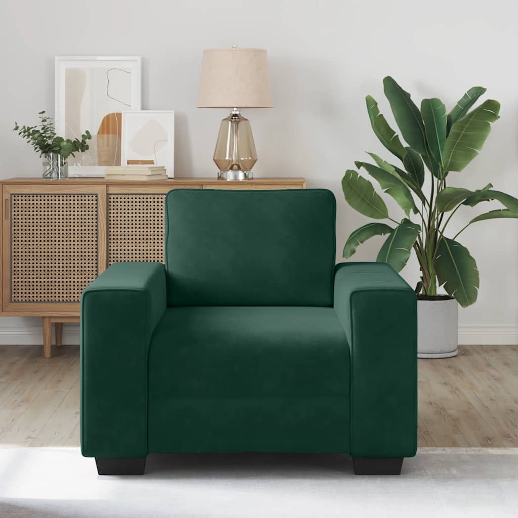 Divano Sedia Verde Scuro 100x77x82 cm Velluto | homemem39