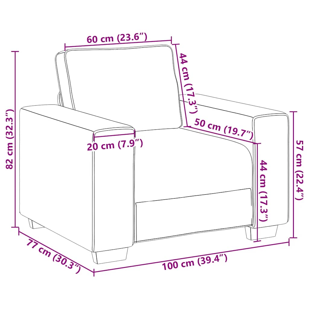 Divano Sedia Rosa 100x77x82 cm Velluto | homemem39