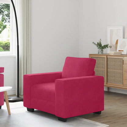 Divano Sedia Rosso Vino 100x77x82 cm Velluto | homemem39
