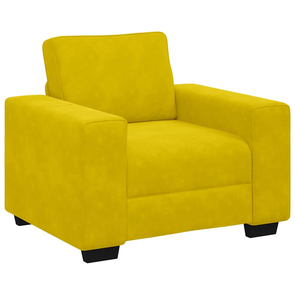 Divano Sedia Giallo 60 cm Velluto - homemem39