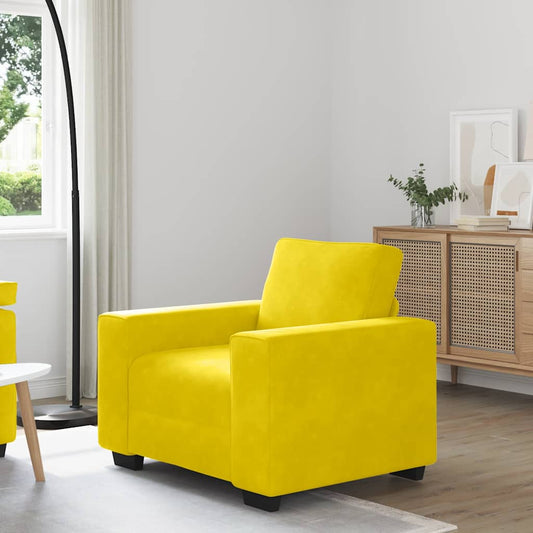Divano Sedia Giallo 100x77x82 cm Velluto | homemem39