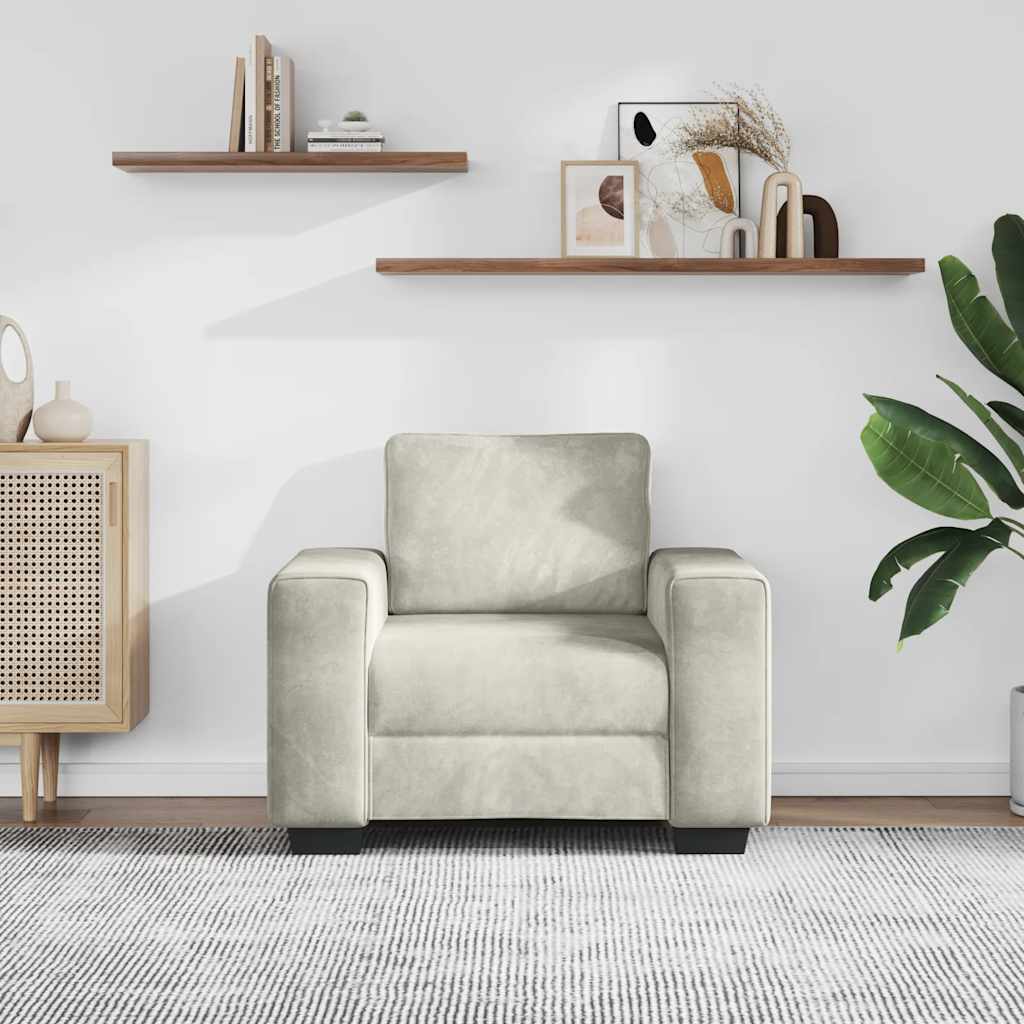 Divano Sedia Crema 100x77x82 cm Velluto | homemem39