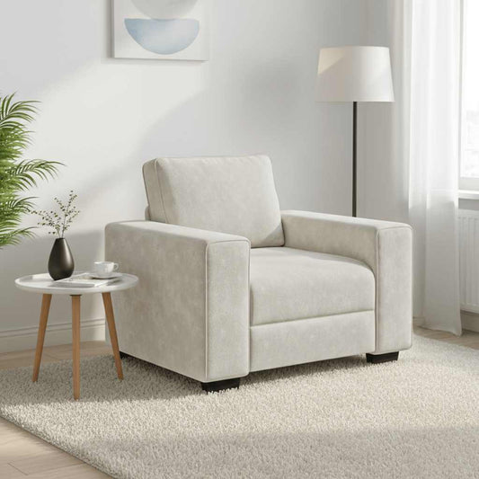 Divano Sedia Crema 100x77x82 cm Velluto | homemem39