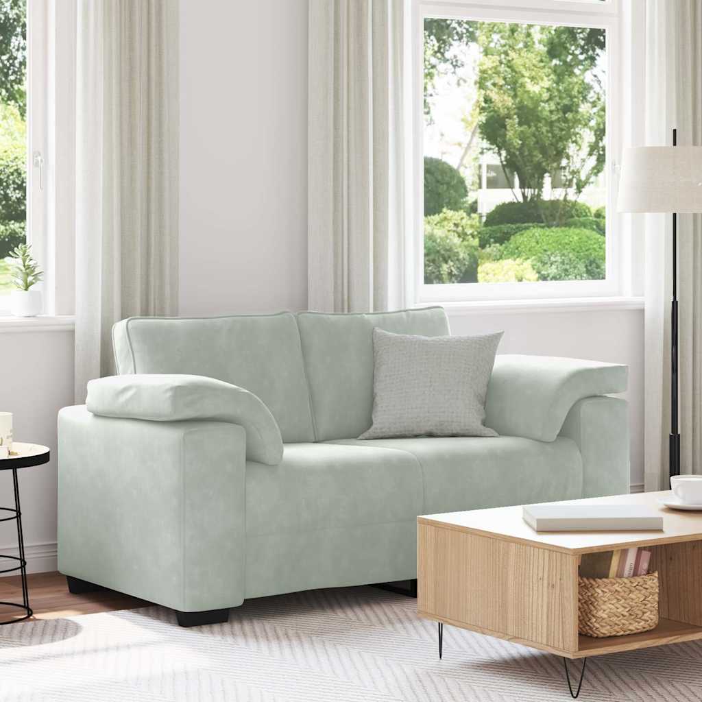 Divano Divanetto Grigio Chiaro 160x77x82 cm in Velluto | homemem39