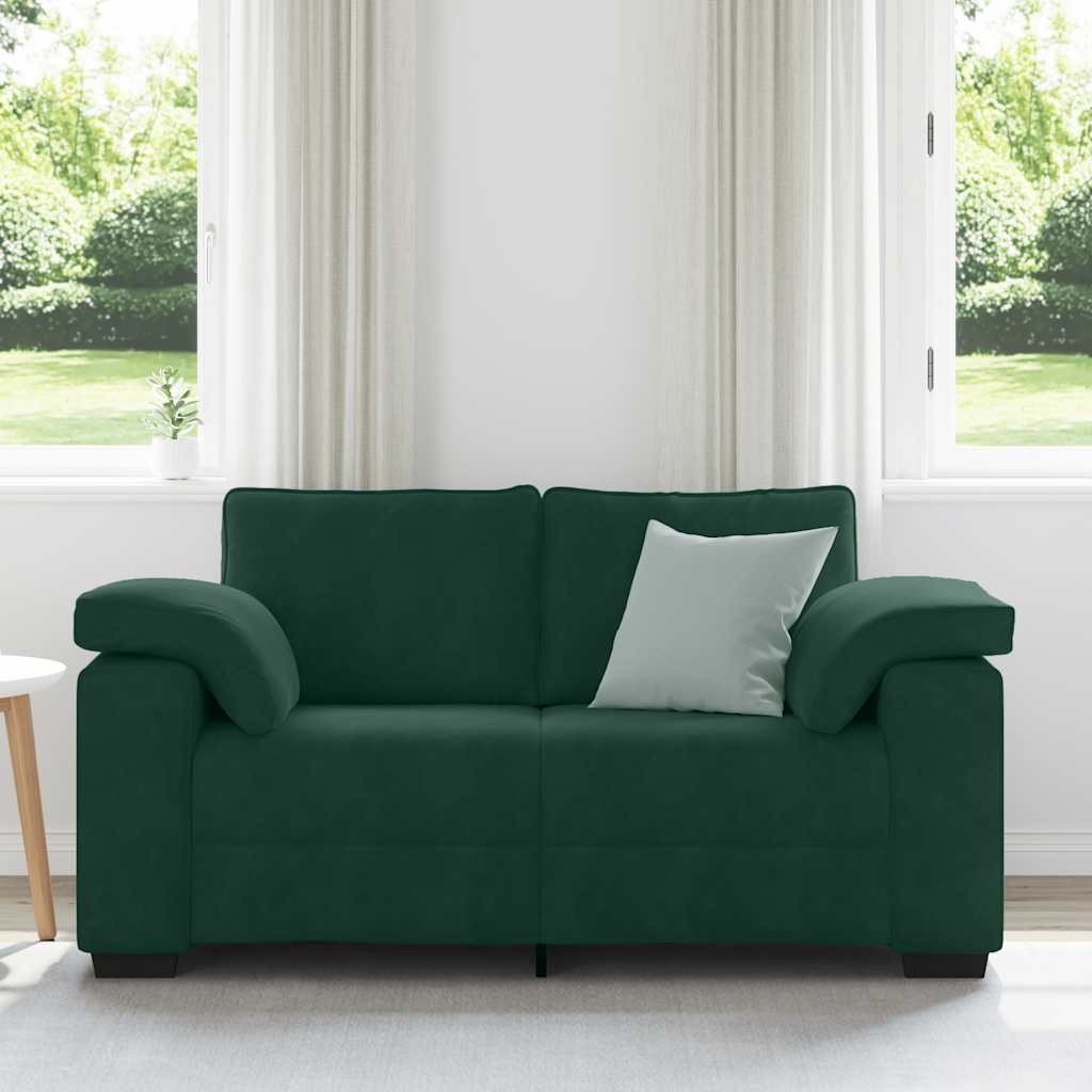 Divano Divanetto Verde Scuro 160x77x82 cm Velluto | homemem39