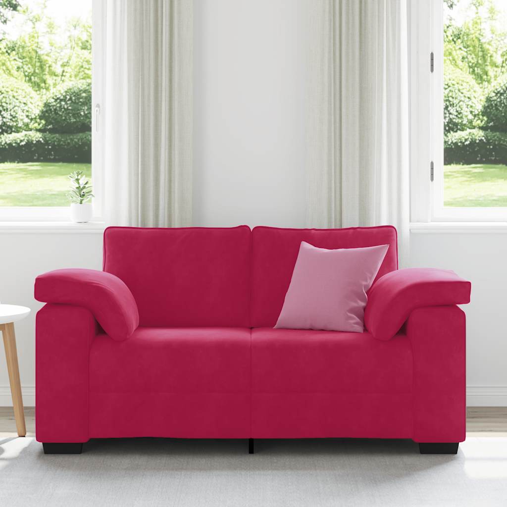 Divano Divanetto Rosso Vino 160x77x82 cm in Velluto | homemem39