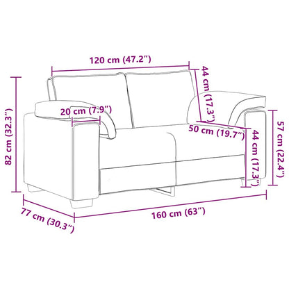 Divano Divanetto Marrone 160x77x82 cm in Velluto | homemem39