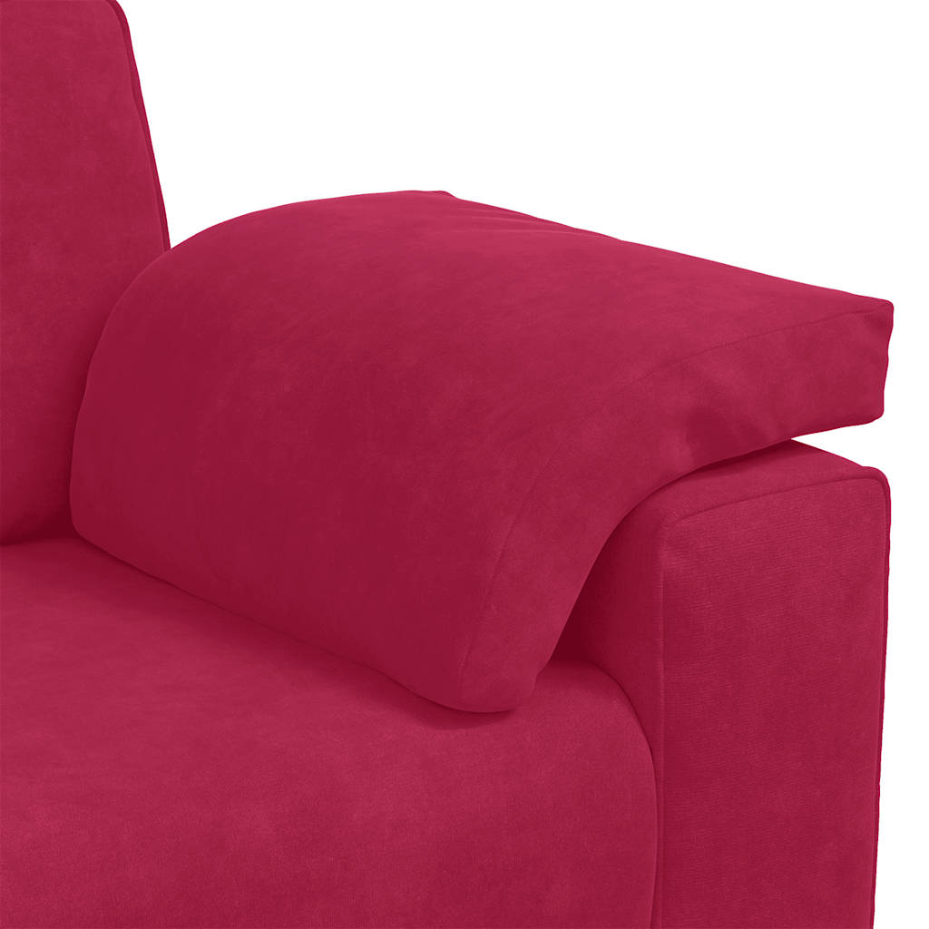 Divano Divanetto Rosso Vino 180x77x82 cm in Velluto | homemem39