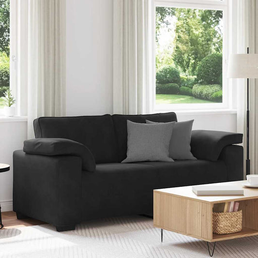 Divano Divanetto Nero 180x77x82 cm in Velluto | homemem39