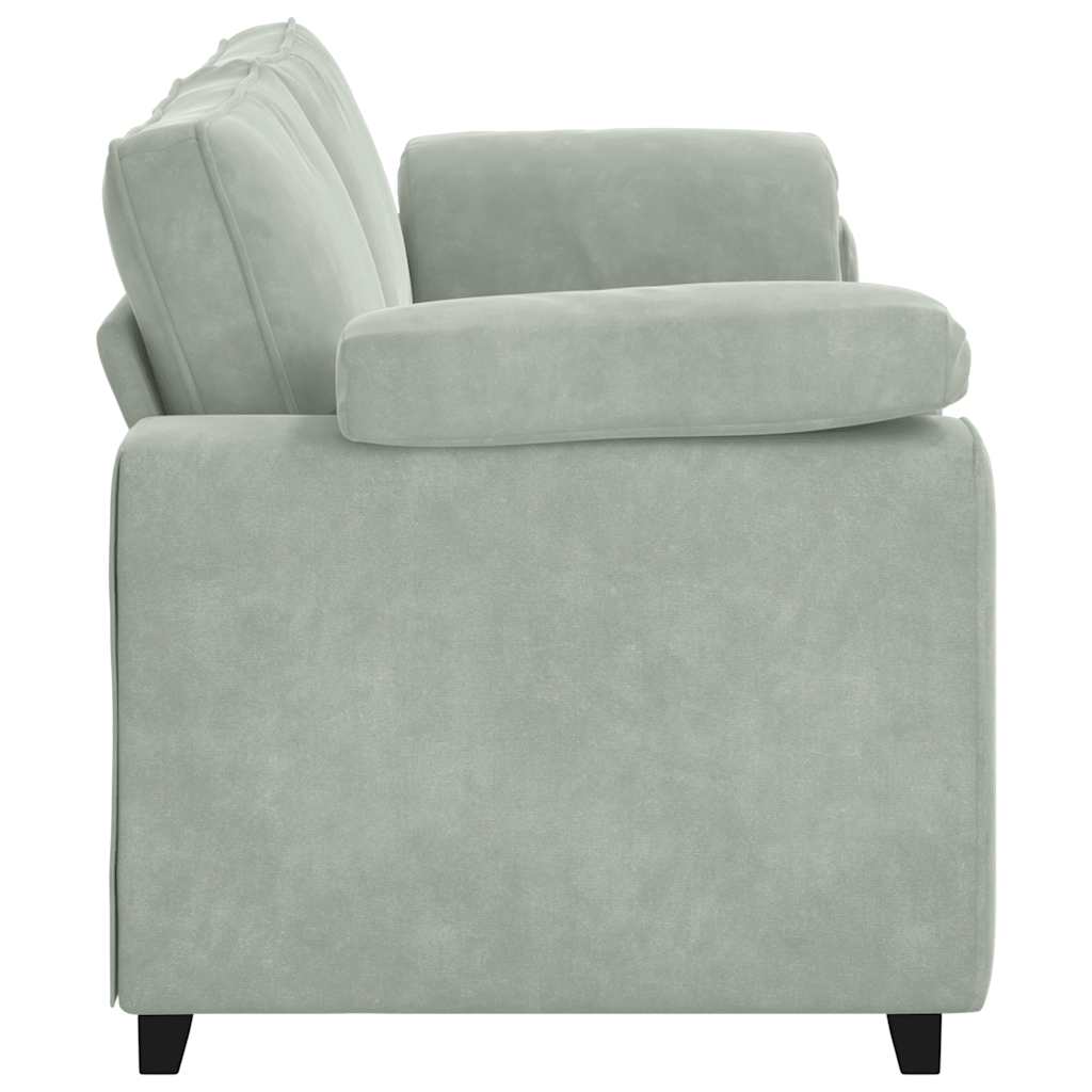 Divano a 3 Posti Grigio Chiaro 220x77x82 cm in Velluto | homemem39