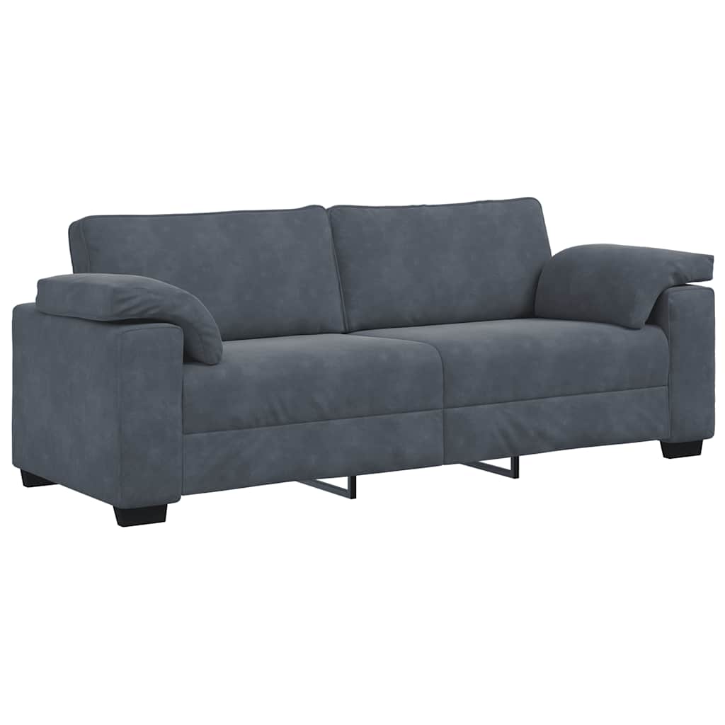 Divano a 3 Posti Grigio Scuro 220x77x82 cm in Velluto | homemem39