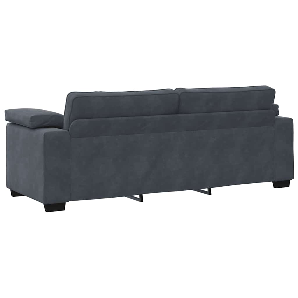 Divano a 3 Posti Grigio Scuro 220x77x82 cm in Velluto | homemem39