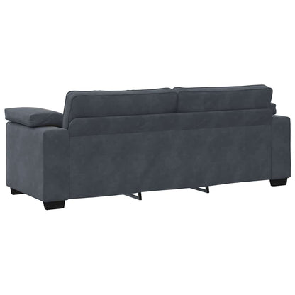 Divano a 3 Posti Grigio Scuro 220x77x82 cm in Velluto | homemem39