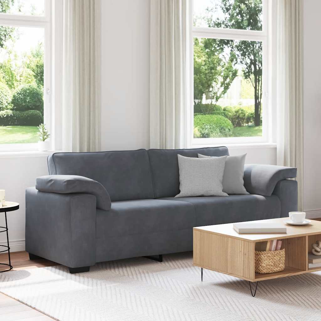 Divano a 3 Posti Grigio Scuro 220x77x82 cm in Velluto | homemem39