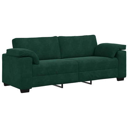Divano a 3 Posti Verde Scuro 220x77x82 cm in Velluto | homemem39