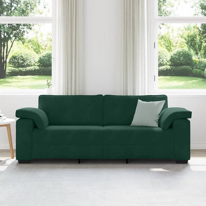 Divano a 3 Posti Verde Scuro 220x77x82 cm in Velluto | homemem39