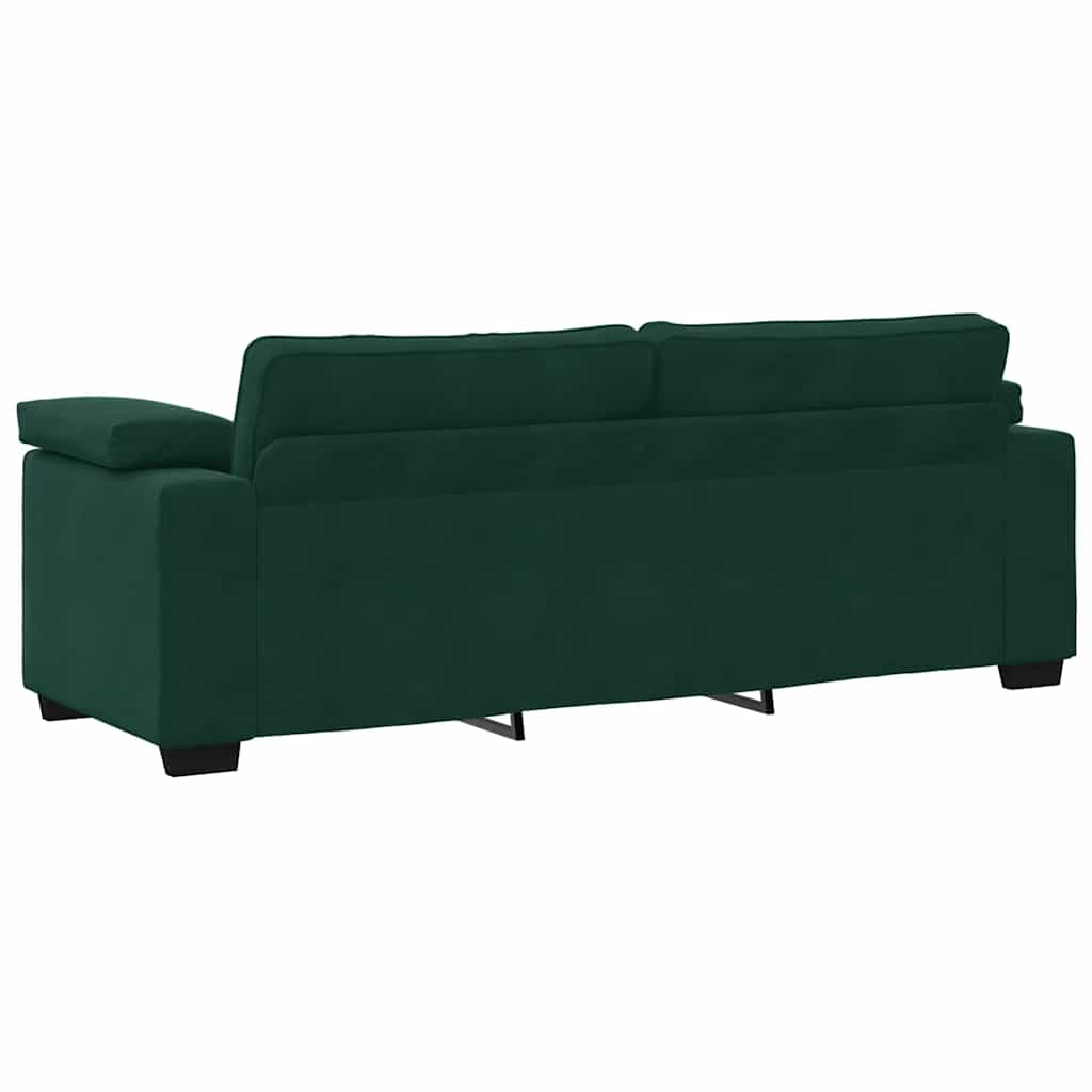 Divano a 3 Posti Verde Scuro 220x77x82 cm in Velluto | homemem39