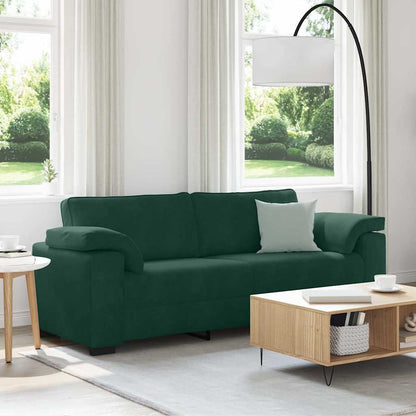 Divano a 3 Posti Verde Scuro 220x77x82 cm in Velluto | homemem39