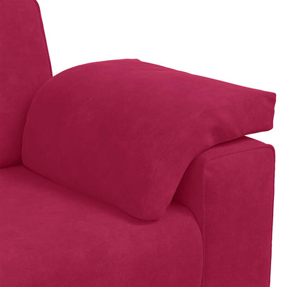 Divano a 3 Posti Rosso Vino 220x77x82 cm in Velluto | homemem39